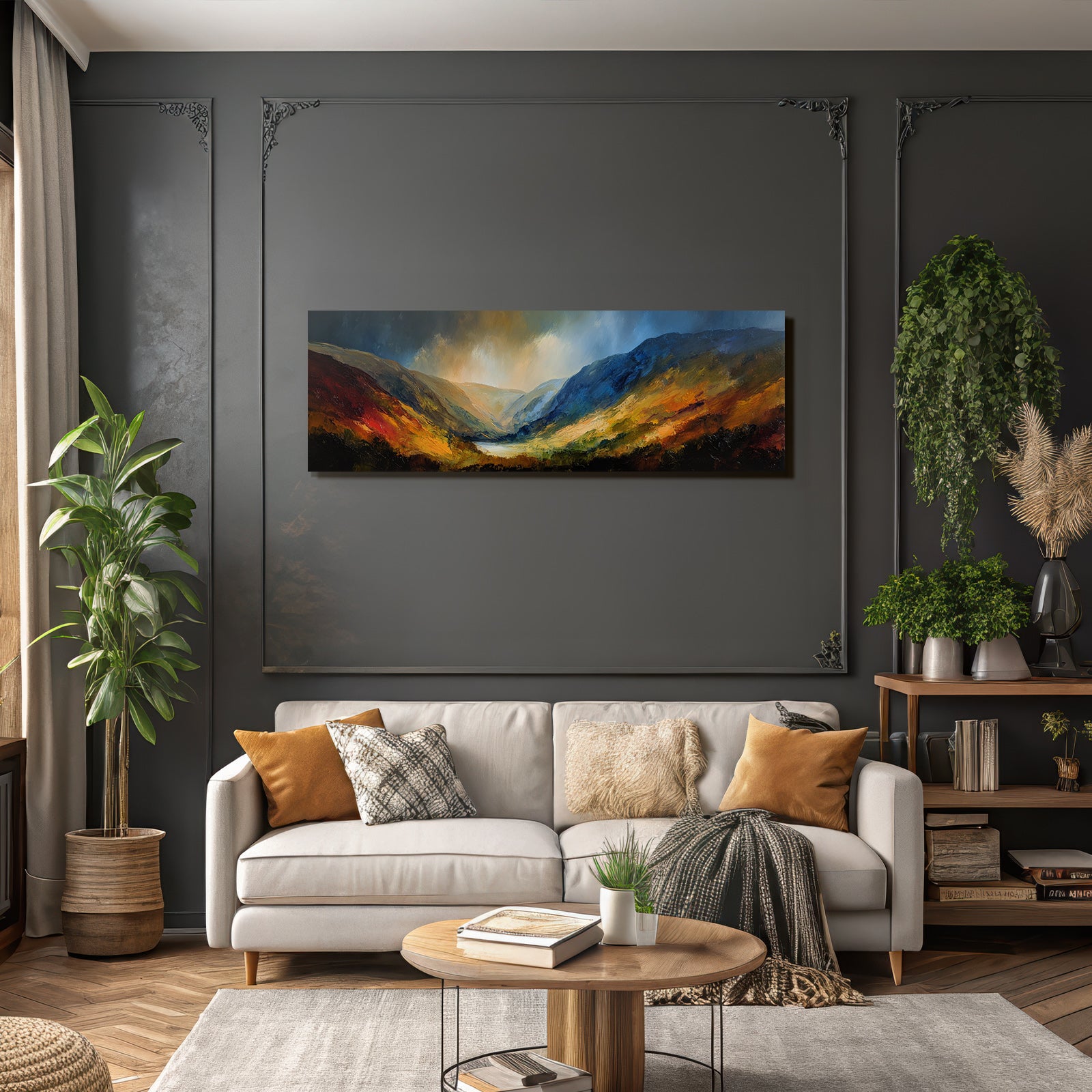 Dramatische Landschaft Mit Berghang Und See