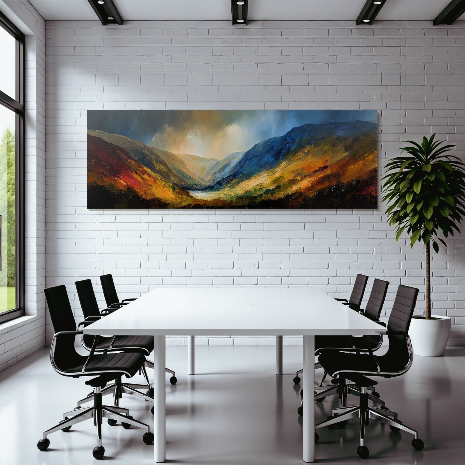 Dramatische Landschaft Mit Berghang Und See
