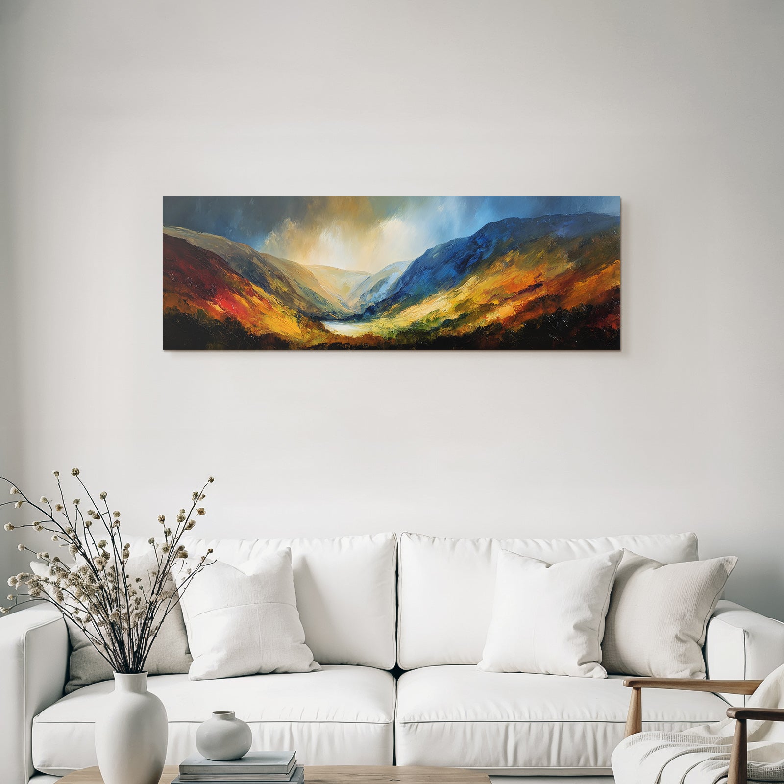 Dramatische Landschaft Mit Berghang Und See