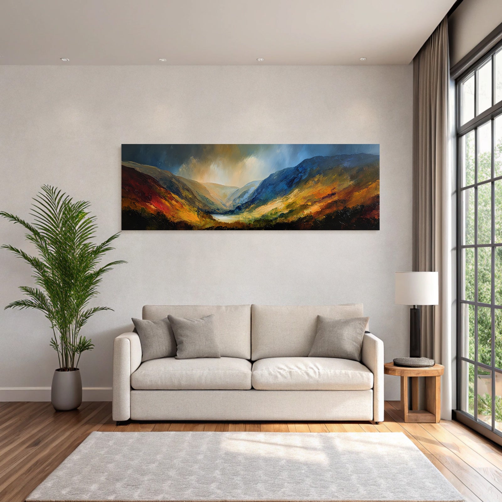 Dramatische Landschaft Mit Berghang Und See