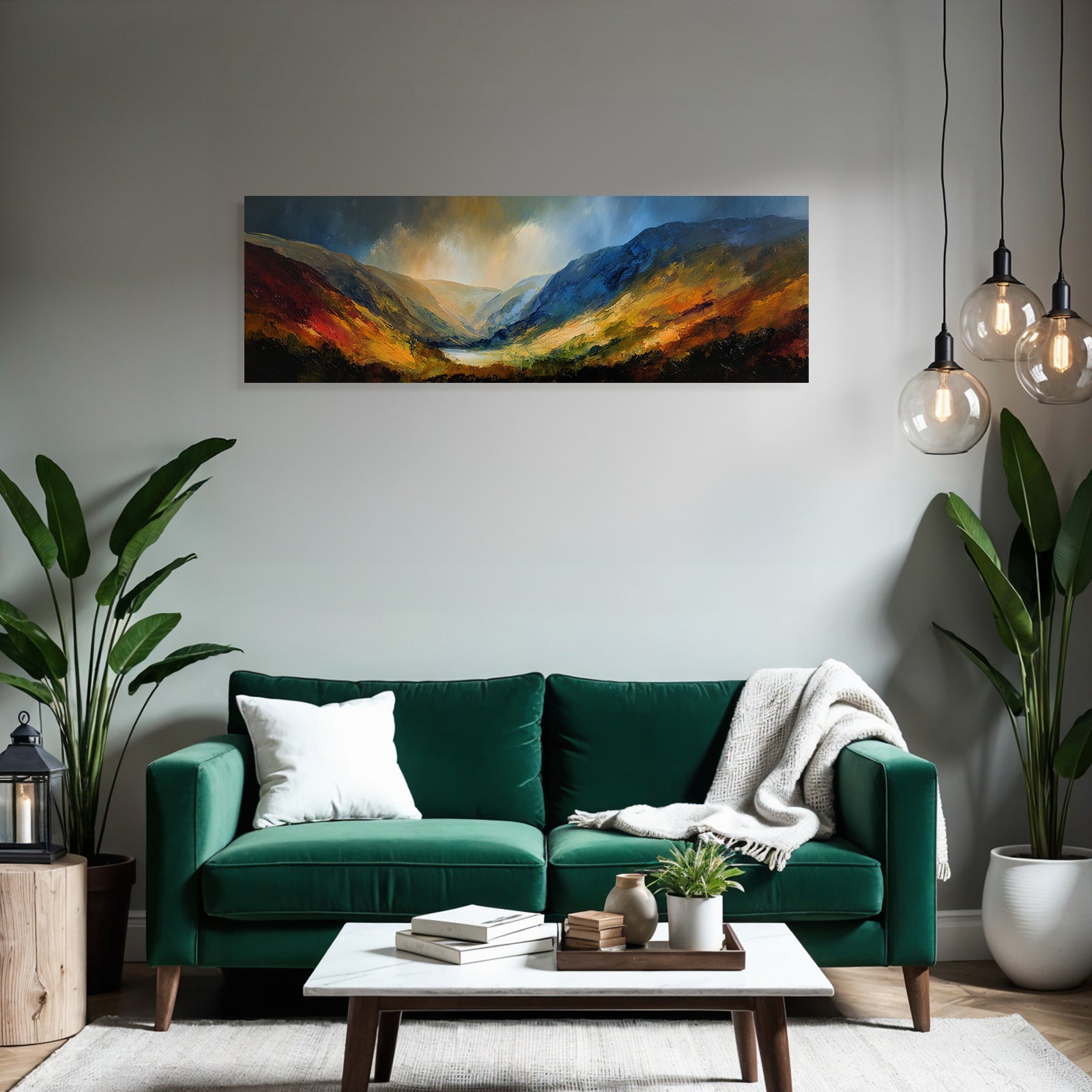 Dramatische Landschaft Mit Berghang Und See