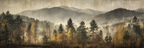 Herbstwald Mit Nebeligen Bergen Im Morgenlicht | Nebel und Wetter | Natur