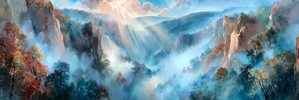 Magische Berglandschaft Mit Nebel Bei Sonnenaufgang | Nebel und Wetter | Natur
