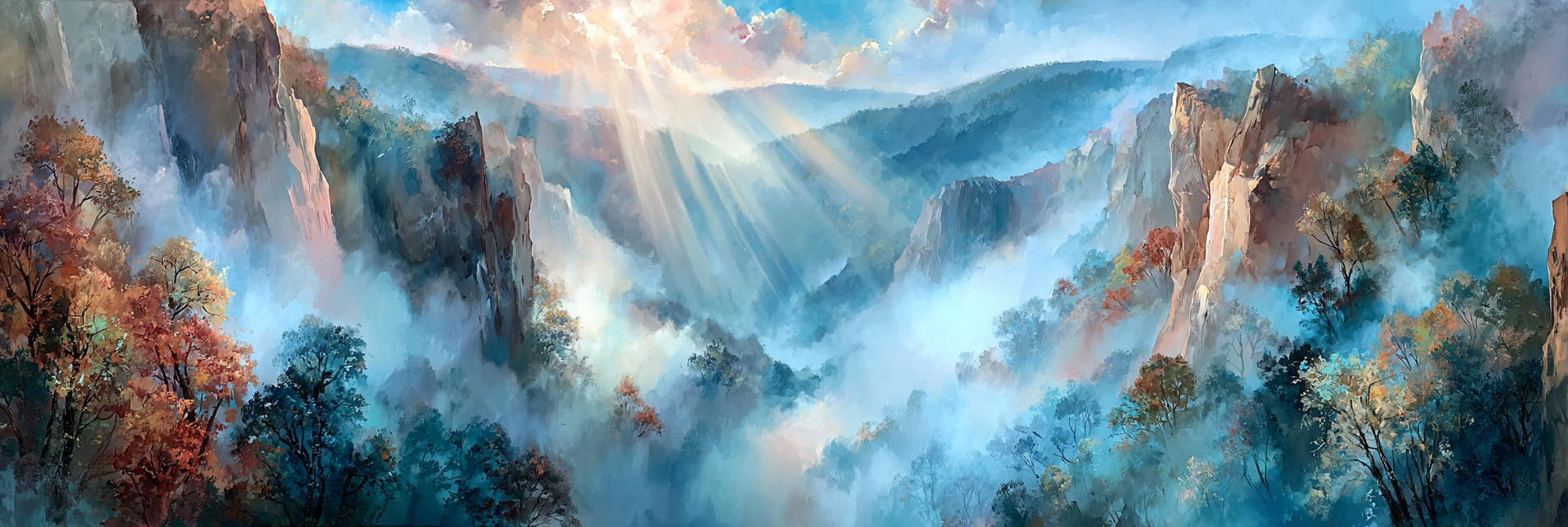 Magische Berglandschaft Mit Nebel Bei Sonnenaufgang | Nebel und Wetter | Natur