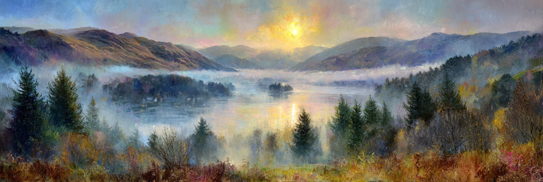 Morgendlicher Nebel Uber Dem Bergsee | Nebel und Wetter | Natur