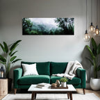 Nebliger Wald Im Aquarell