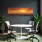 Sonnenuntergangslandschaft Mit Rollenden Hügeln Und Silhoütten