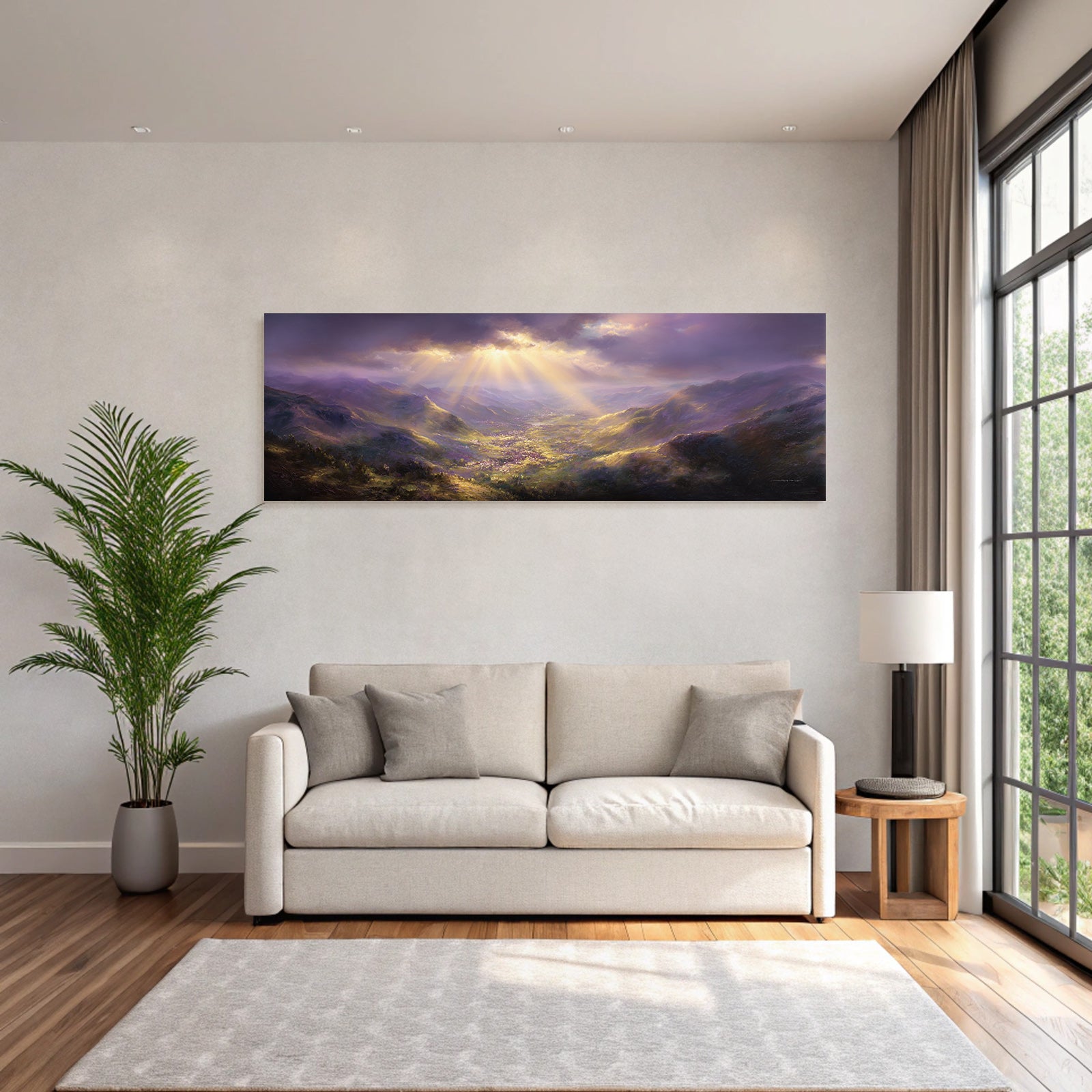 Stille Berglandschaft Mit Sonnenstrahlen Im Tal