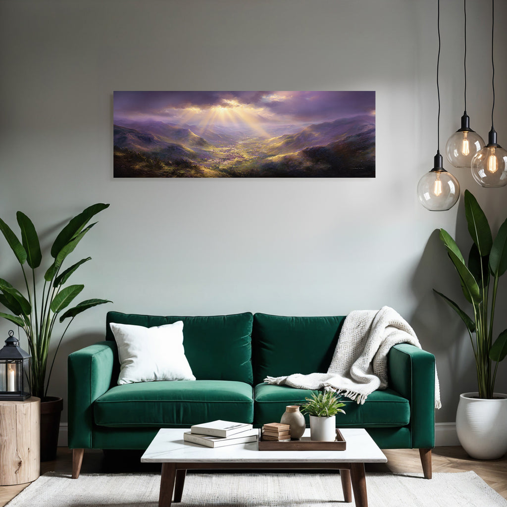 Stille Berglandschaft Mit Sonnenstrahlen Im Tal