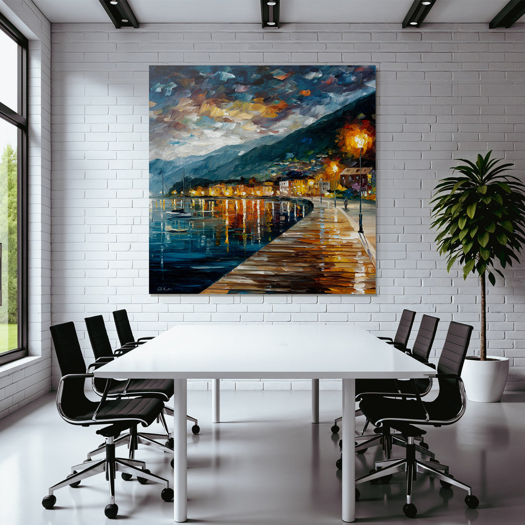 Abendliche Hafenpromenade Impressionistisch