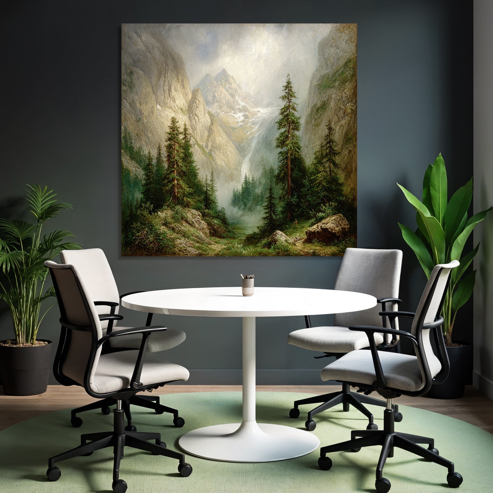 Berglandschaft Mit Nebeligen Tannen