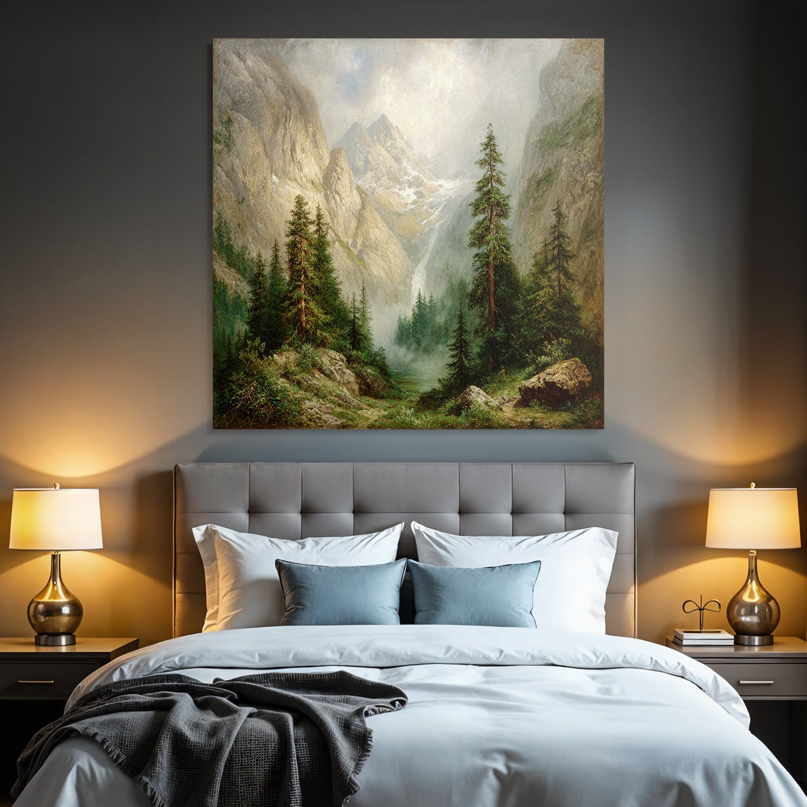 Berglandschaft Mit Nebeligen Tannen