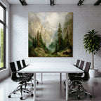 Berglandschaft Mit Nebeligen Tannen