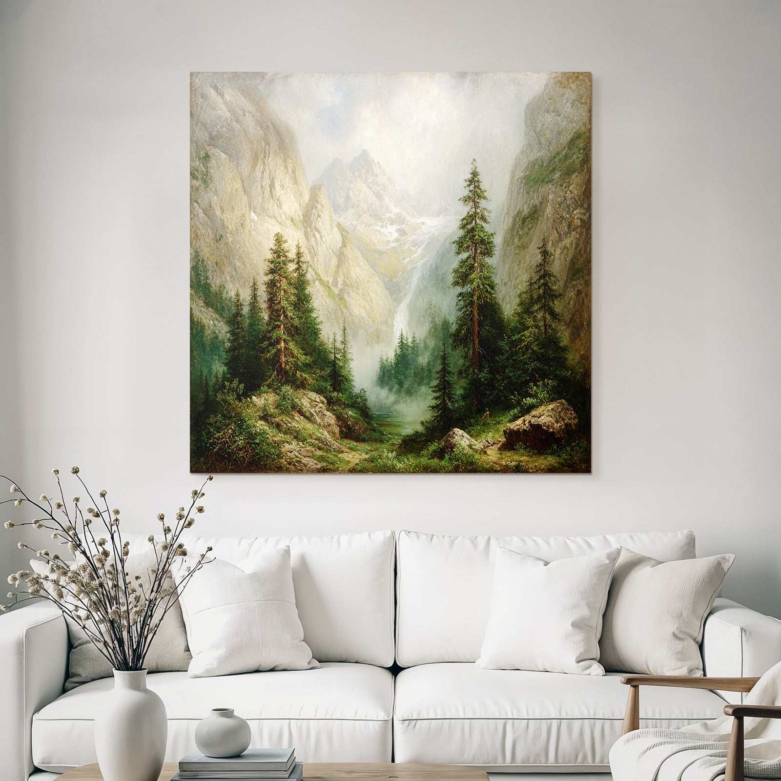 Berglandschaft Mit Nebeligen Tannen