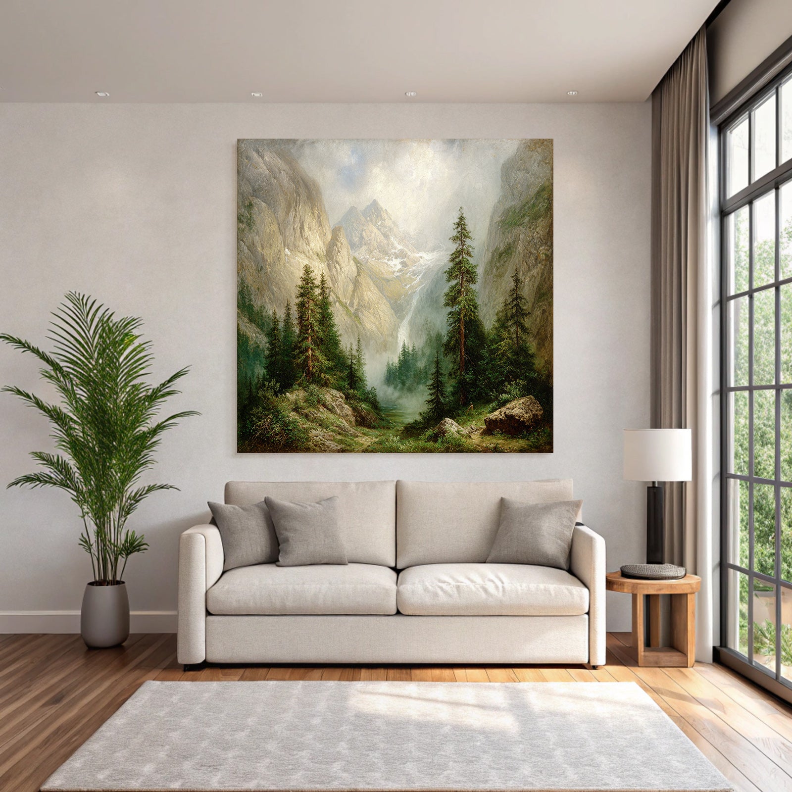 Berglandschaft Mit Nebeligen Tannen