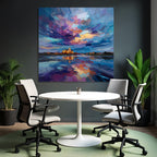 Bunte Landschaft Mit Schloss Und Seespiegelung