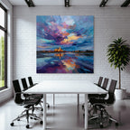 Bunte Landschaft Mit Schloss Und Seespiegelung