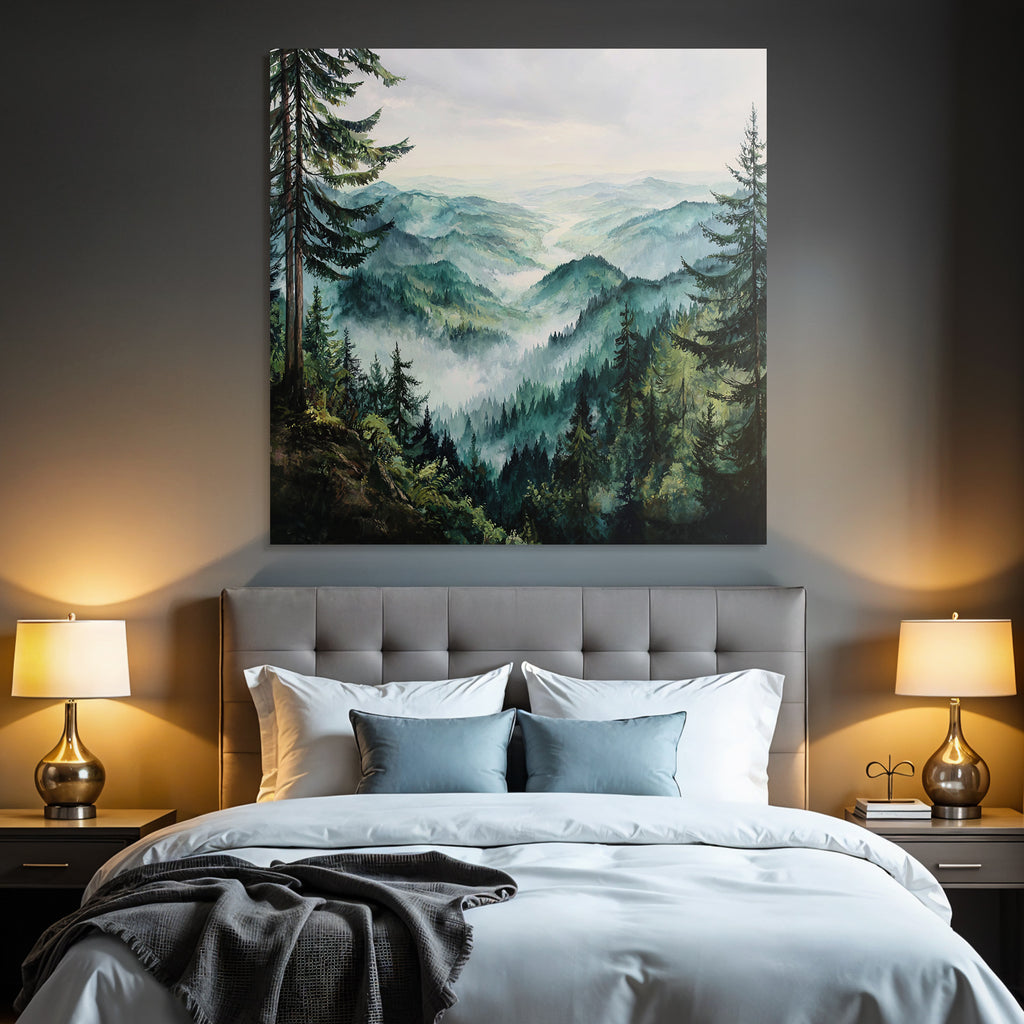 Malerische Berglandschaft Mit Morgennebel