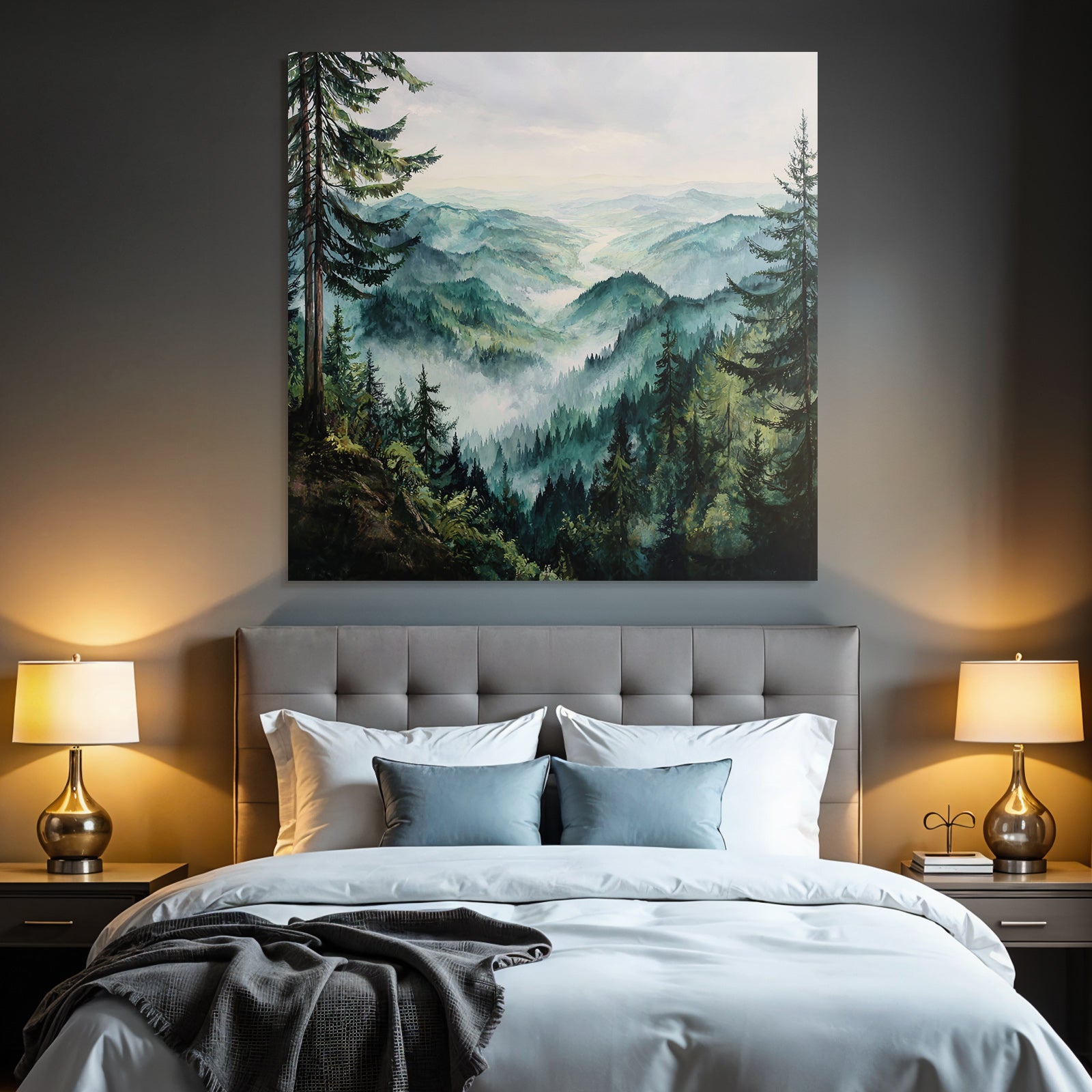 Malerische Berglandschaft Mit Morgennebel