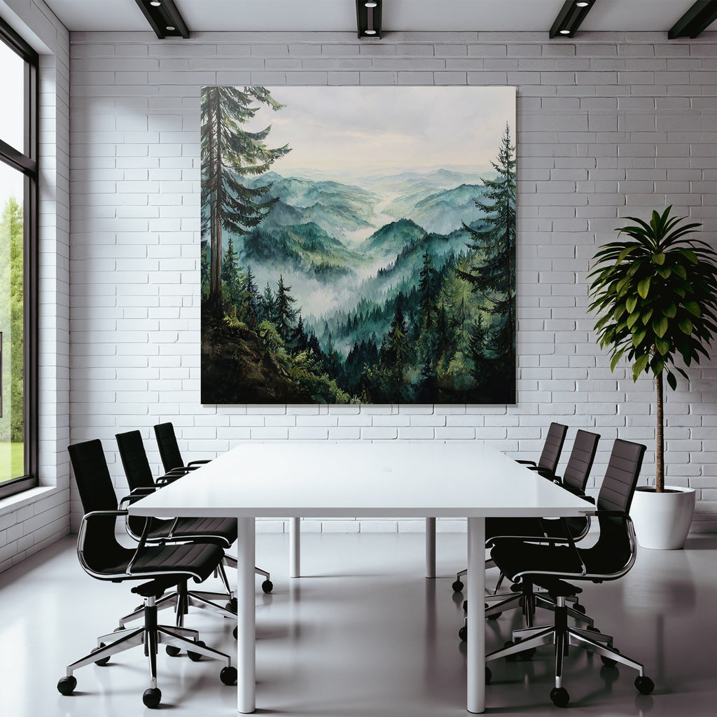 Malerische Berglandschaft Mit Morgennebel