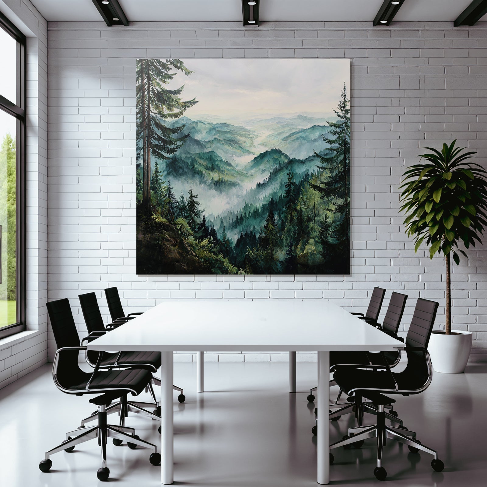 Malerische Berglandschaft Mit Morgennebel