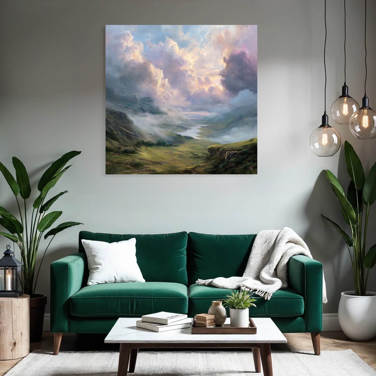 Malerische Landschaft Mit Fluss Und Farbenfrohem Himmel