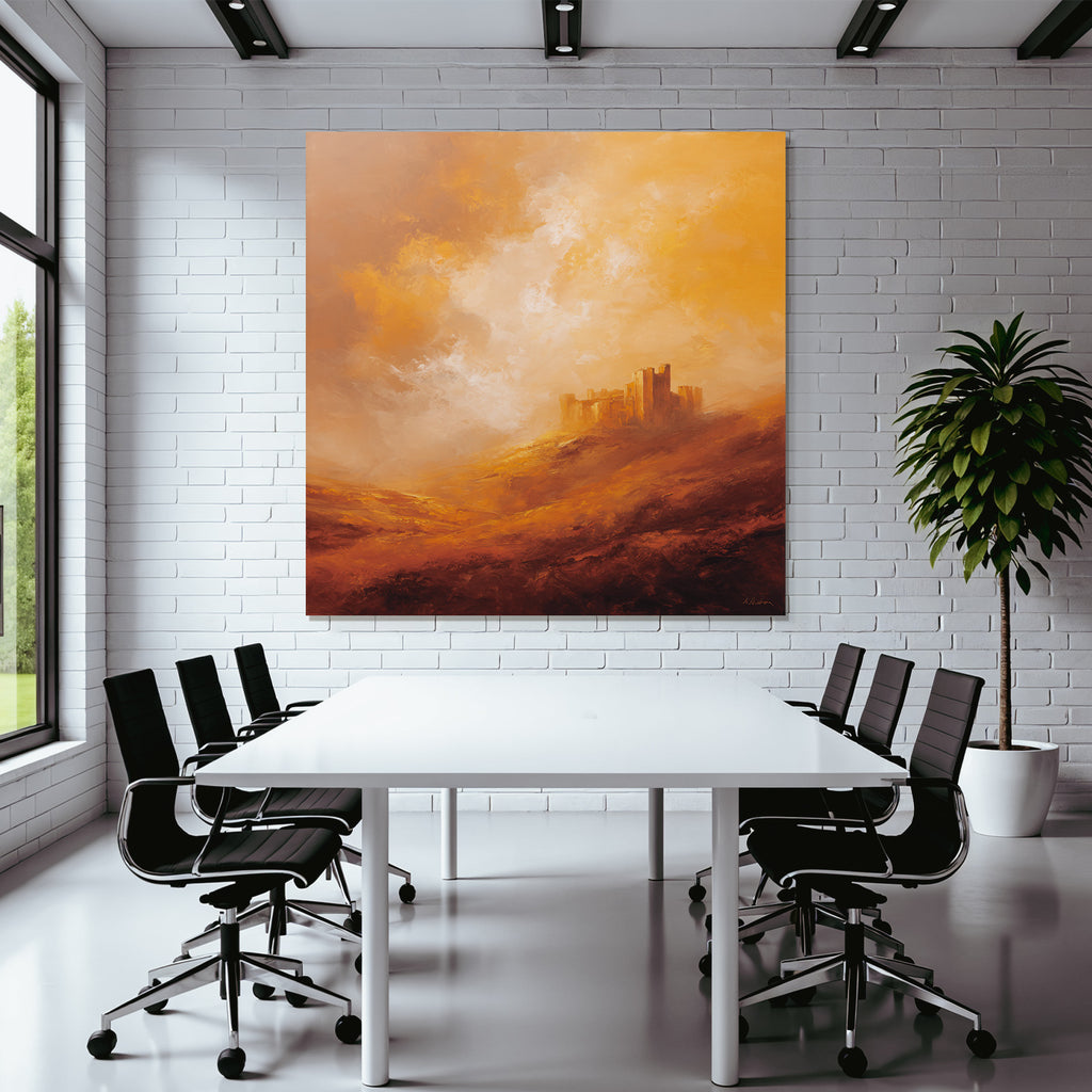 Mystische Burg In Oranger Landschaft