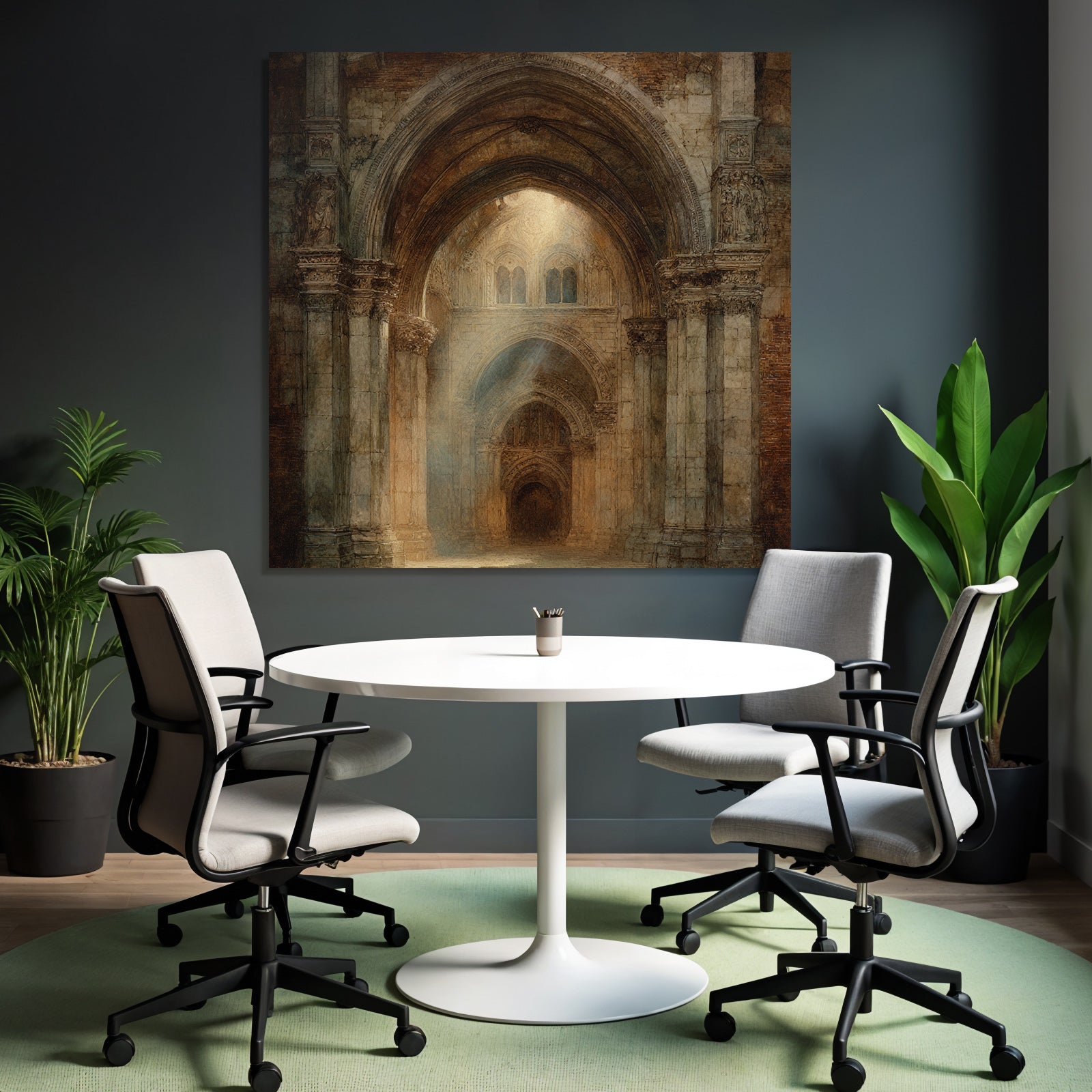 Mystische Gotische Kathedrale Innenraum
