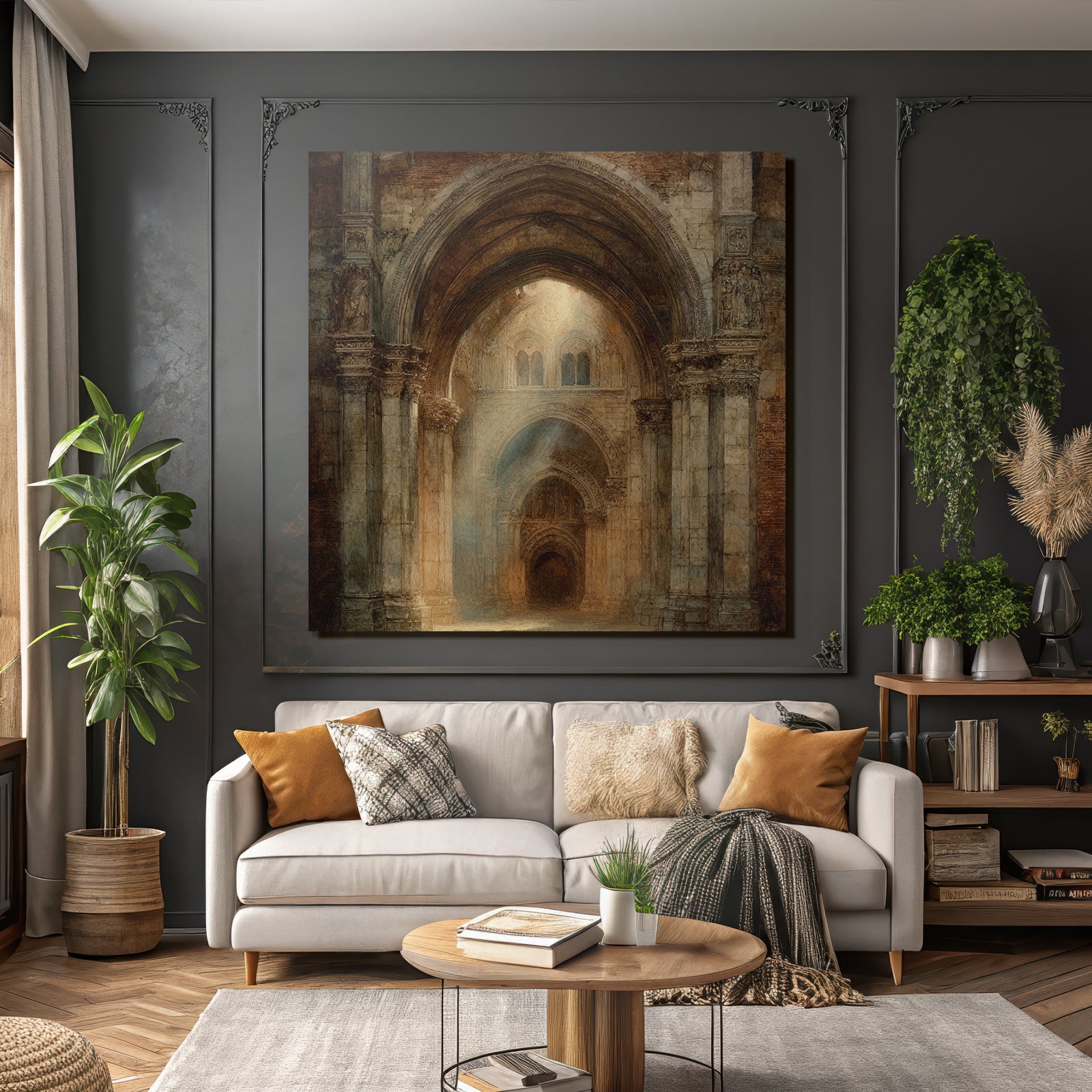 Mystische Gotische Kathedrale Innenraum