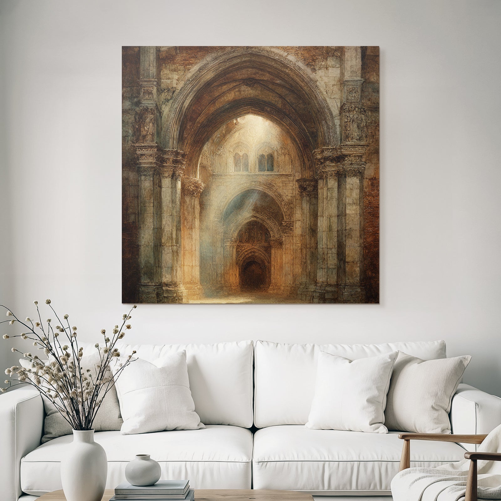 Mystische Gotische Kathedrale Innenraum