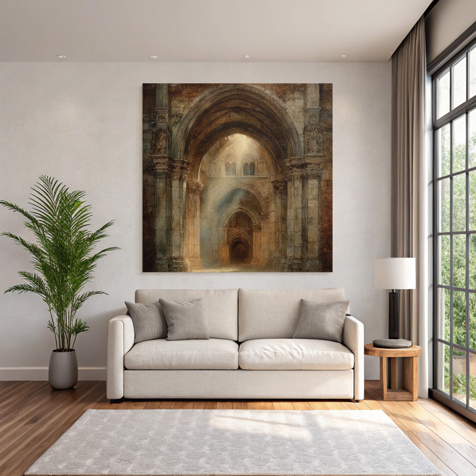 Mystische Gotische Kathedrale Innenraum