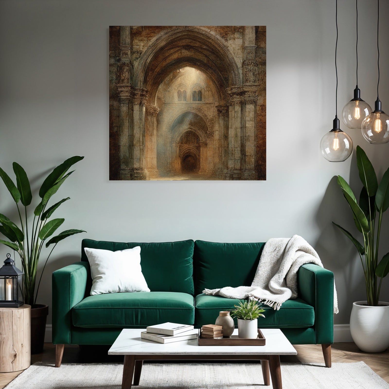 Mystische Gotische Kathedrale Innenraum