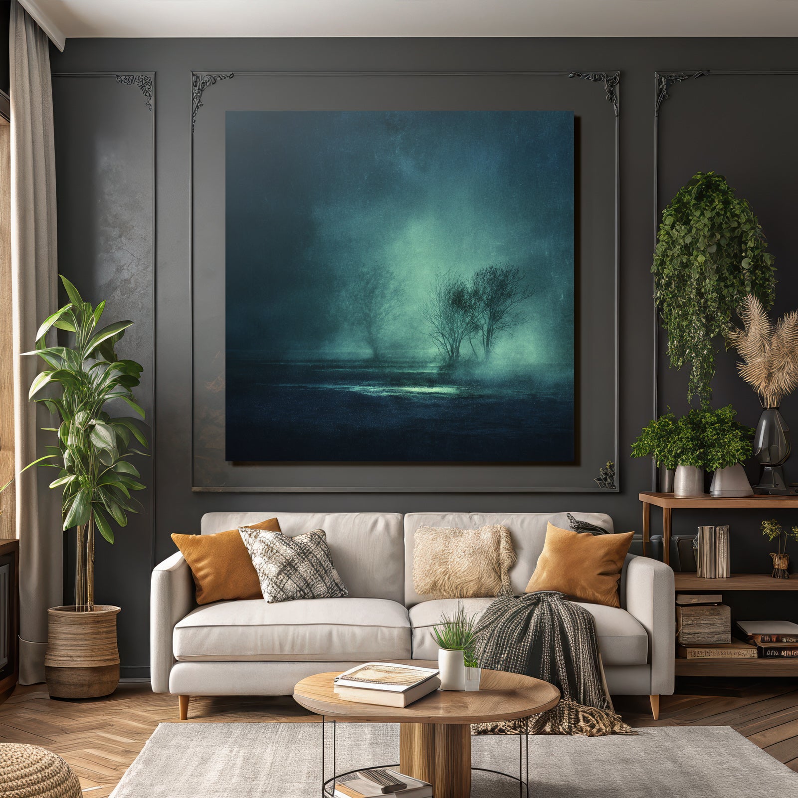 Mystische Nebel Wald Landschaft