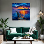 Pier Am Sonnenuntergang Impressionistische Landschaft