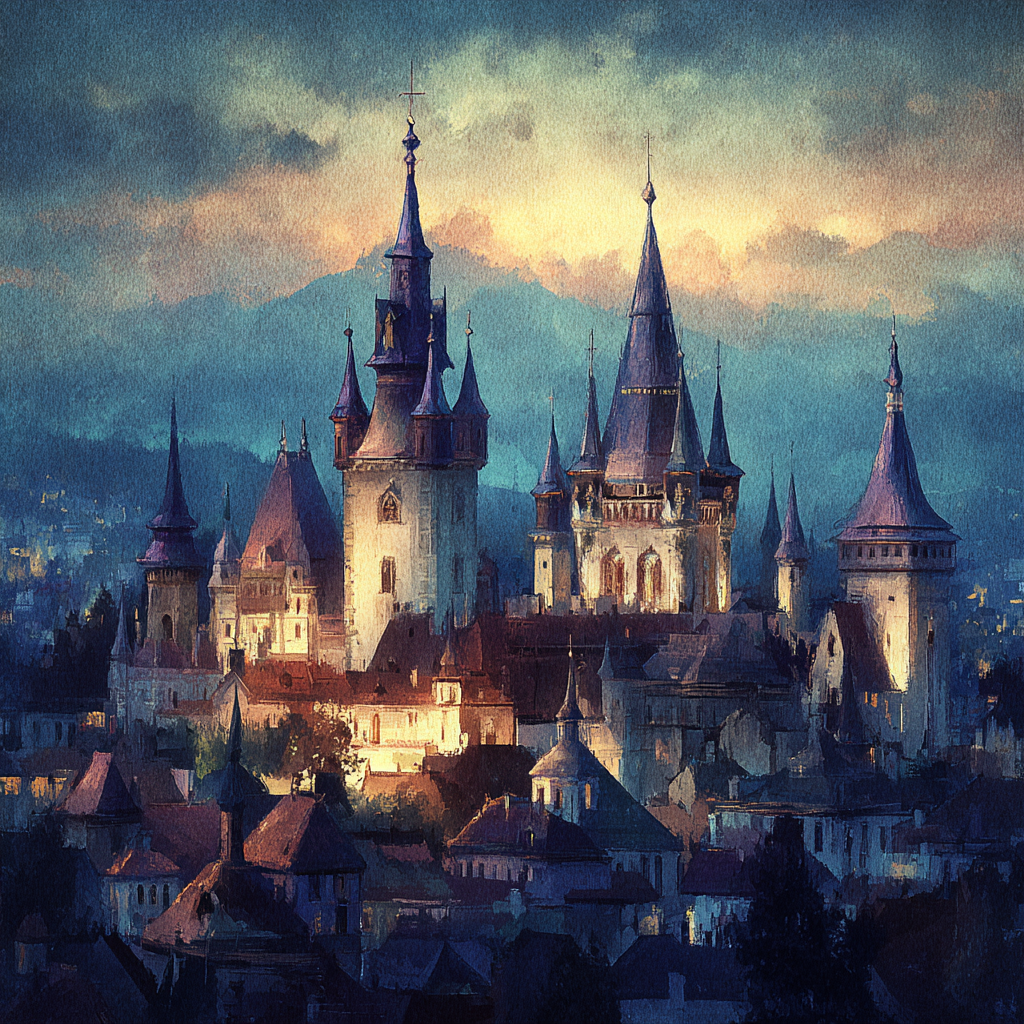 Schloss Im Dämmerlicht | Nebel und Wetter | Natur