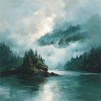 Stiller Bergsee Im Nebel | Nebel und Wetter | Natur