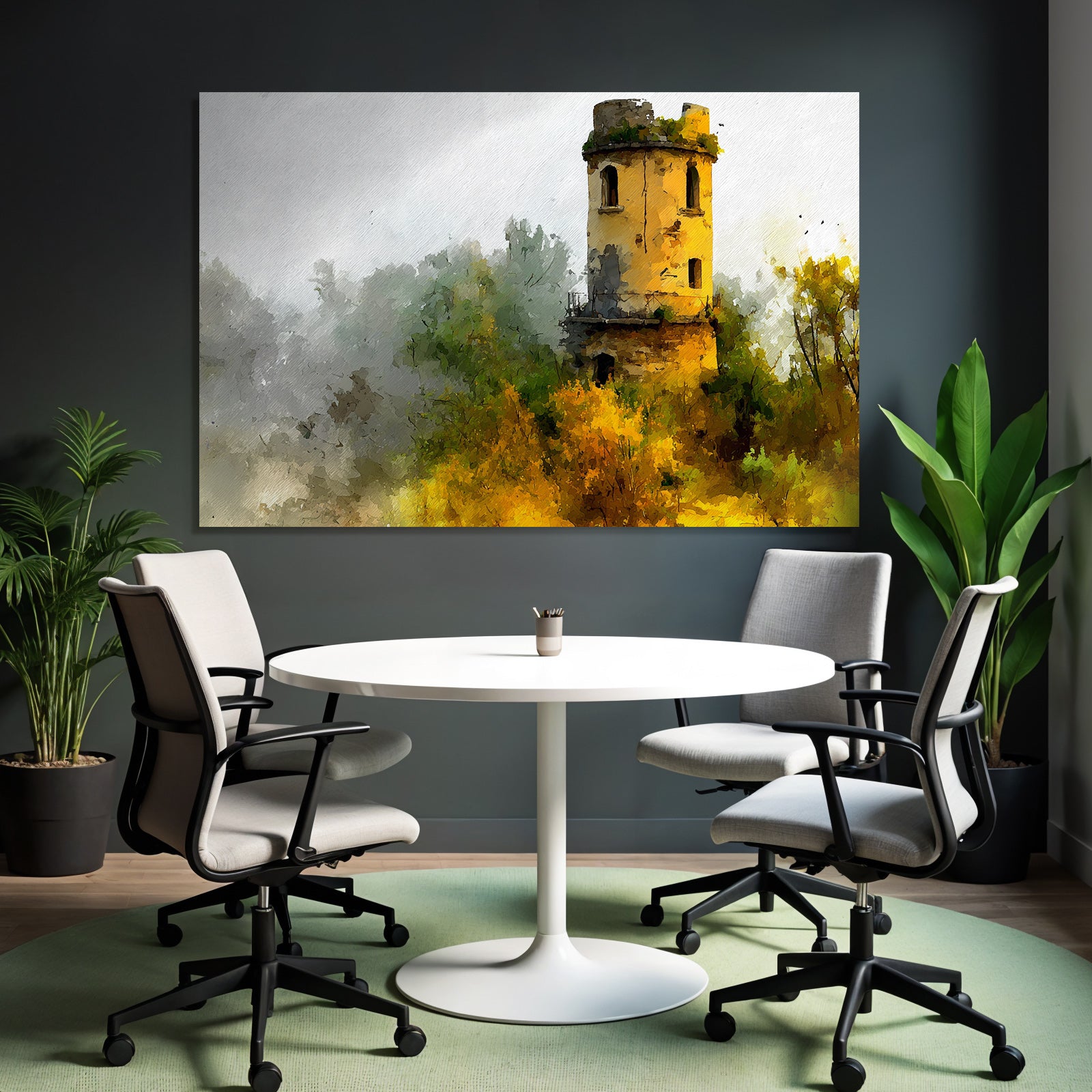 Alter Turm Im Nebelwald