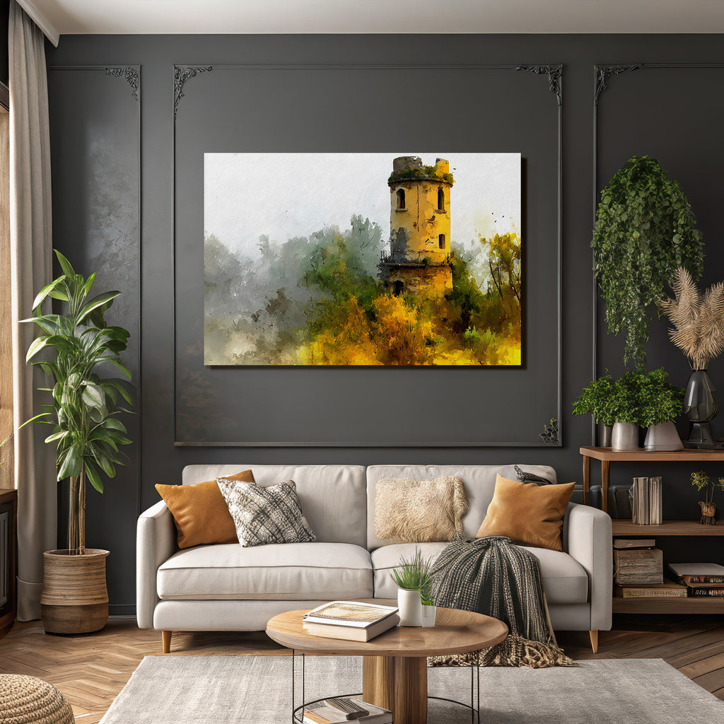 Alter Turm Im Nebelwald