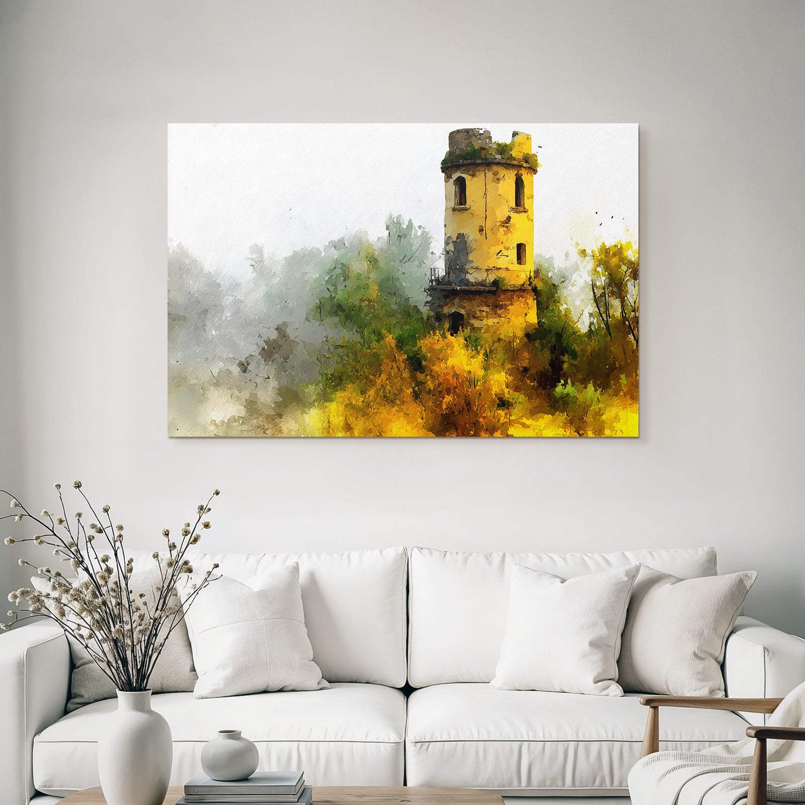 Alter Turm Im Nebelwald