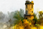 Alter Turm Im Nebelwald | Nebel und Wetter | Natur