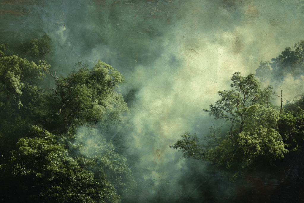 Dichter Wald Mit Rauchigem Nebel Und Geheimnisvoller Stimmung | Nebel und Wetter | Natur