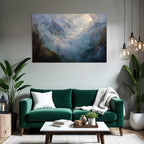 Dramatische Berglandschaft In Wolken Mit Sonnenlicht