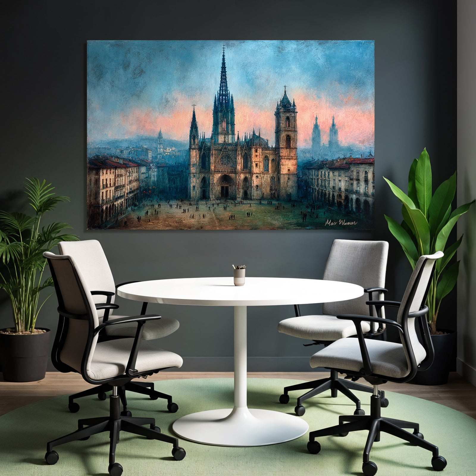 Eindrucksvolle Gotische Kathedrale Bei Morgendämmerung