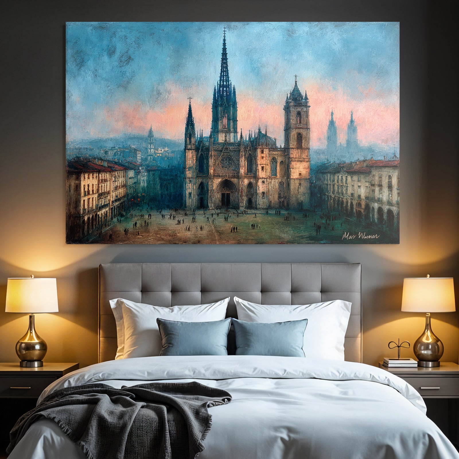Eindrucksvolle Gotische Kathedrale Bei Morgendämmerung