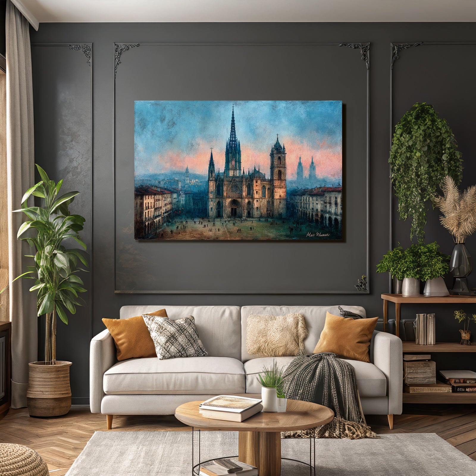 Eindrucksvolle Gotische Kathedrale Bei Morgendämmerung