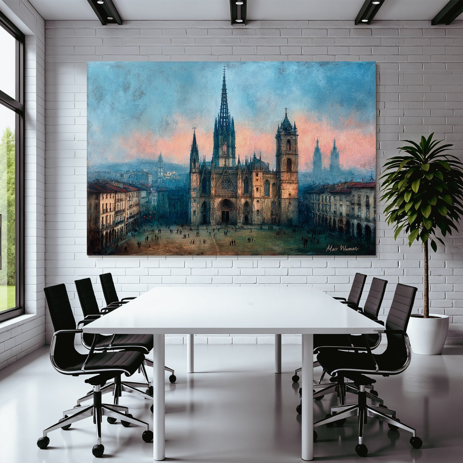 Eindrucksvolle Gotische Kathedrale Bei Morgendämmerung