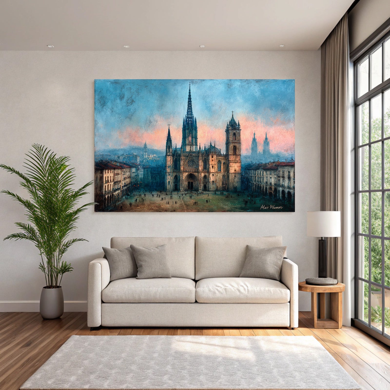 Eindrucksvolle Gotische Kathedrale Bei Morgendämmerung