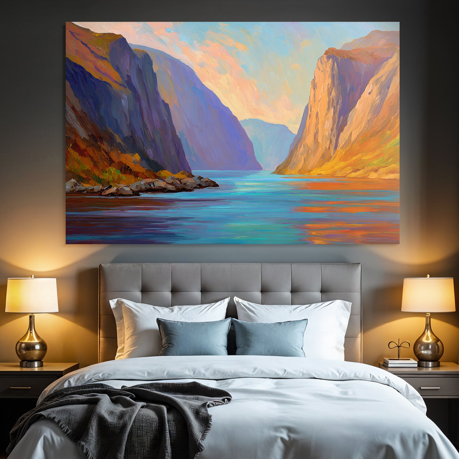 Friedliche Fjordlandschaft Im Abendlicht