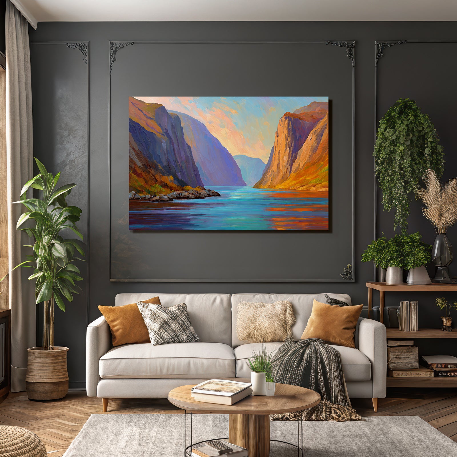 Friedliche Fjordlandschaft Im Abendlicht