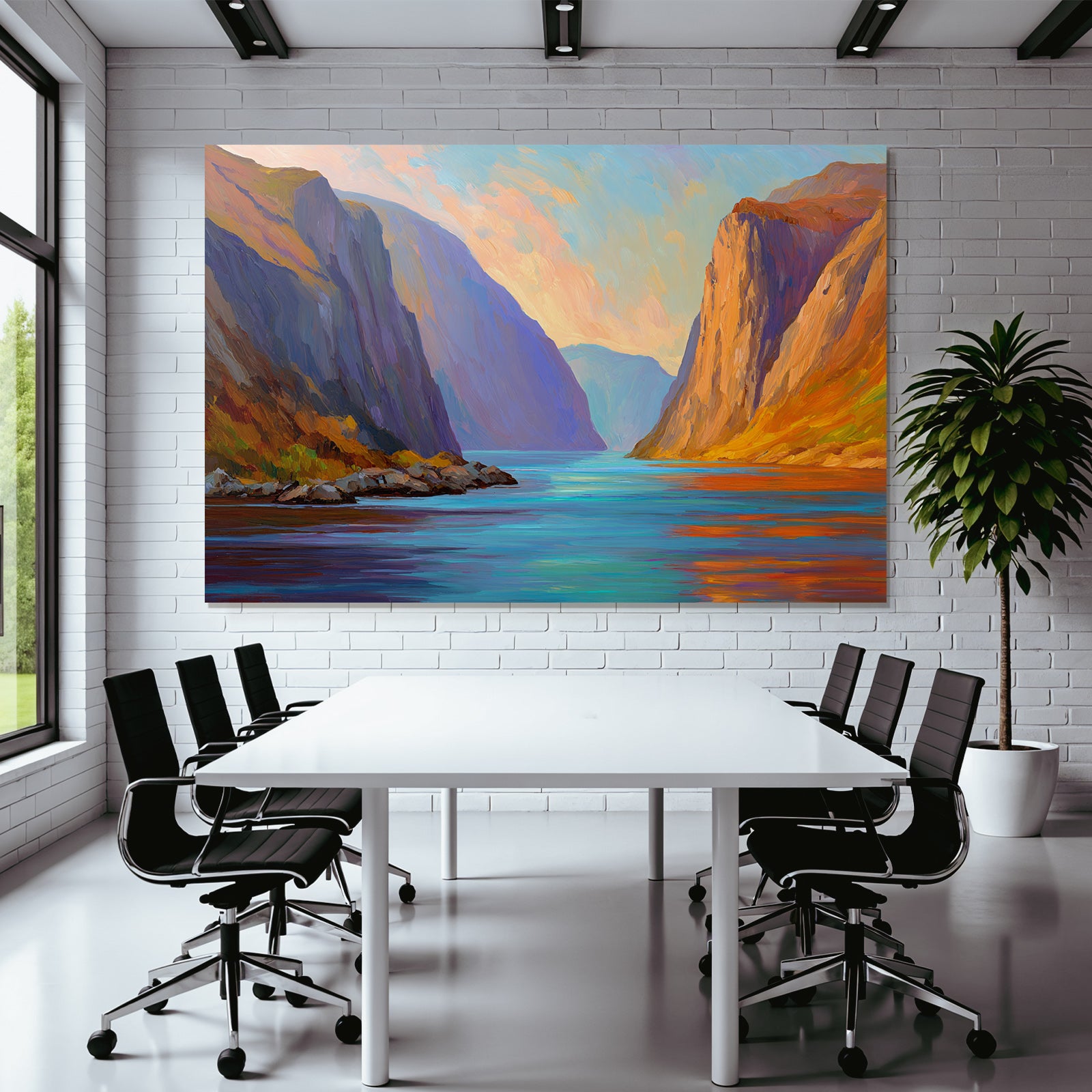 Friedliche Fjordlandschaft Im Abendlicht